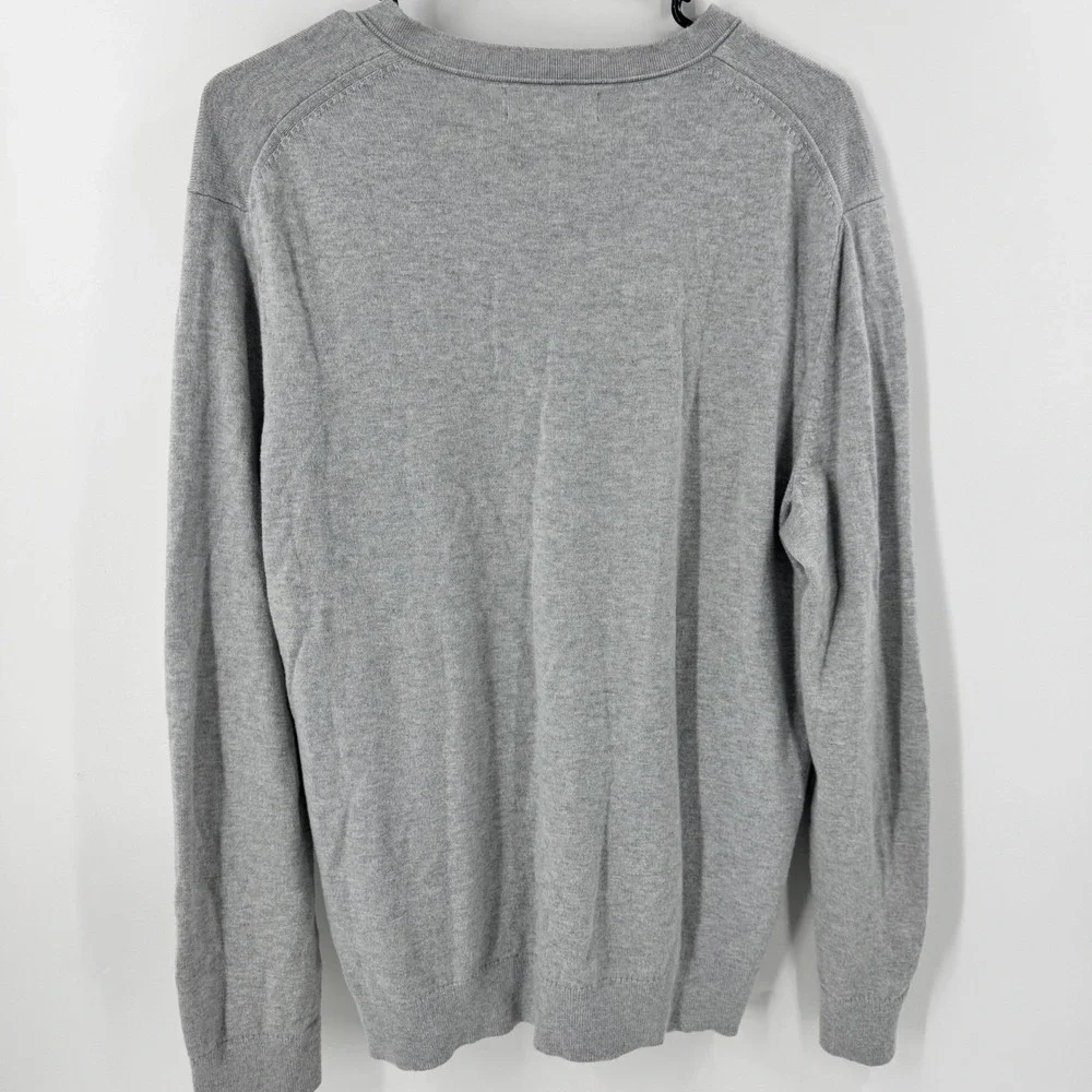 Banana Republic Men's V Neck Sweater Heather Gray‎ Size Large Cashmere Blend